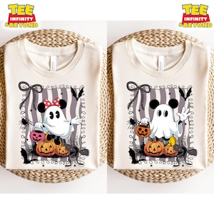 Disney Mickey And Minnie Halloween Coquette Shirts, Mickey and Minnie Halloween Ghost Shirt, Spooky Season Shirt, Disney Halloween 2025 Tee