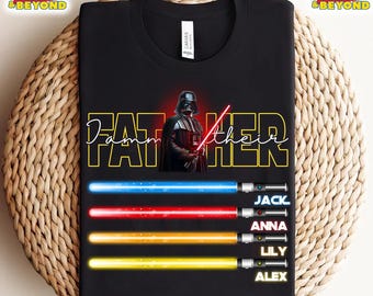 Camiseta personalizada "Soy su padre", camiseta para papá, Día del Padre, camiseta de Star Wars para papá, camiseta personalizada con sables de luz, camiseta para papá