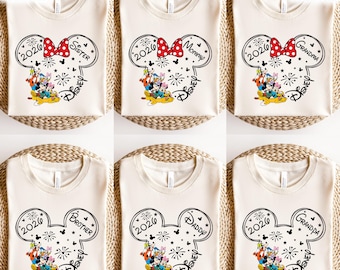 Custom Name Disney Family Vacation 2026 Shirt, Mickey And Friends Matching Disney Trip Tee, Family 2026 Trip Tee, Disney Family Matching Tee