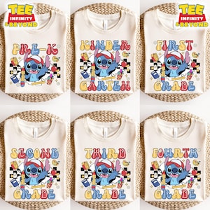 Stitch Back To School Disney T-Shirt, Cute Lilo & Stitch Grade Shirt, Disney Stitch Classroom Tee, Disney Stitch Pre-K To 4th Gift