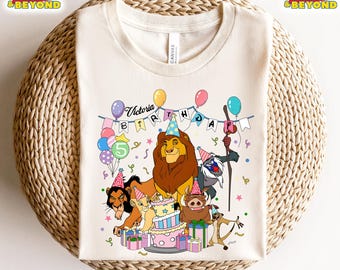 Custom Name Disney The Lion King Birthday T-Shirt, Disney Safari Tee, Animal Kingdom Birthday Shirt, The Lion King Birthday Party Tee