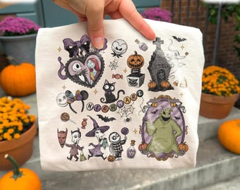 Nightmare Before Christmas Shirt, Jack and Sally Halloween Graphic Tee, Oogie Boogie Spooky Season Shirt, Disney Halloween Vacation Gift