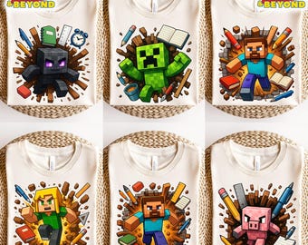 Minecraft Characters Last Day Of School Shirt, Minecraft Movie Shirt, Pixel Game Shirt, Summer Break Shirt, Teacher Last Day Shirt