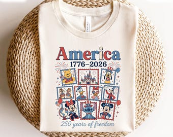 Disney Mickey And Friends America T-Shirt, 1776–2026 Patriotic Anniversary Shirt, Disney Mickey USA 250 Shirt, Disney Independence Day Shirt