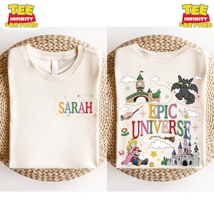 Two-sided Epic Universe Shirt, Custom Name Epic Universe, In My Epic Universe Shirt, Retro Super Mario Shirt, How To Train Your Dragon Shirt