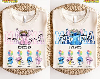 Disney Stich Mama T-Shirt, Stitch Mom Shirt, Disney Mama T-Shirt, Custom Grandma Shirt, Lilo und Stitch Sweatshirt, Muttertag Shirt