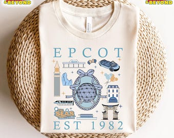 Komfortfarben Disney Epcot seit 1982 Shirt, Disney Epcot Shirt, Disney Trip 2025 Shirt, Disney Epcot World Tour 1982, Disneyland Familie