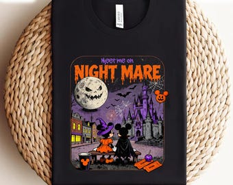Mickey and Minnie Halloween Shirt, Meet Me on Nightmare Graphic Tee, Disney Castle Spooky Season Shirt, Magic Kingdom Vacation Gift