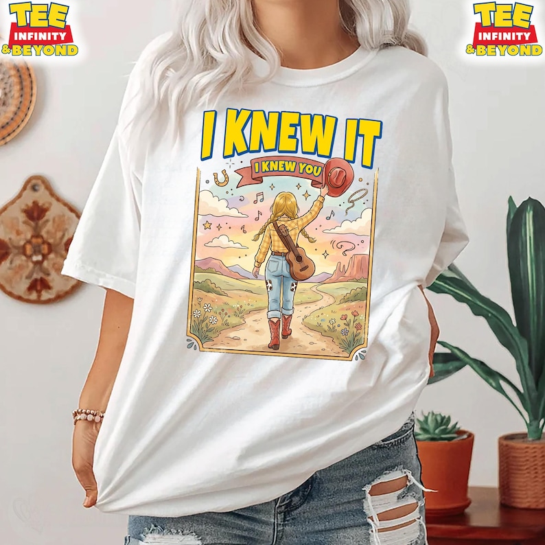 Camiseta de vaquera del oeste de Disney, camiseta "Lo sabía, te conocía", camiseta de amistad de Toy Story 5, camiseta de amantes de la música country de Disney, camiseta de vaquera con guitarra imagen 2
