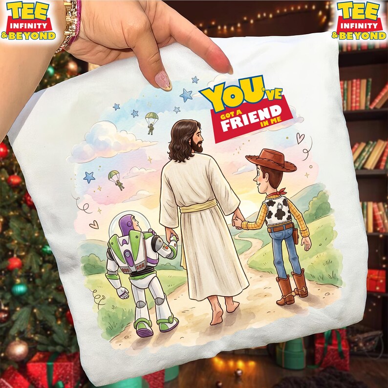 Jesus You've Got A Friend In Me T-shirt, Jesus och Disney Toy Story vänner-tröja, kristen Toy Story-tröja, Jesus tro vänskap-t-shirt bild 11