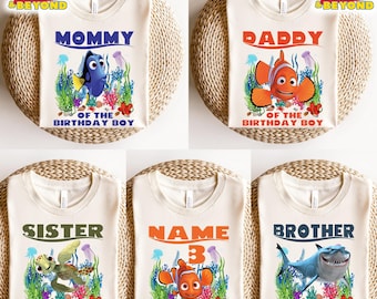 Personalized Shirt, Finding Nemo Birthday Shirt, Custom Name Birthday Shirt, Finding Nemo Family Matching Shirts, Family Matching Shirt