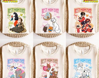 Shirt Disney Mom Coquette Bow Beste moeder ooit, schattig Moederdagcadeau 2025, Dumbo Bambi Duchess, Disneyland Mama Mama Dochter bijpassende cadeau