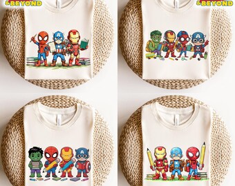 Back To School Superhero Kids T-Shirt, Bruh We Back Superhero Shirt, Superhero First Day Of School Tee, Trendy Cartoon School Kids Shirt