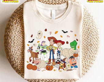 Disney Toy Story Halloween-T-Shirt, Toy Story Charaktere Herbst T-Shirt, Gruselige Saison Disney Halloween T-Shirt, Toy Story Süßes oder Saures T-Shirt
