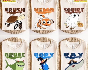 Camiseta de Halloween de Buscando a Nemo de Disney, camiseta de Halloween de Nemo y sus amigos, camiseta de Halloween estilo Disney, camiseta a juego de Buscando a Nemo de Pixar