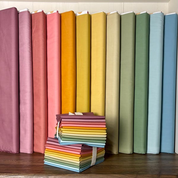 Laundry Basket Quilts Century Solids: Pre-cut Half Yard Bundle (12 pieces) and Yardage