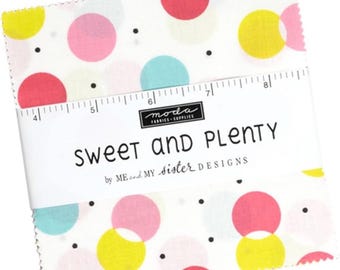 Sweet and Plenty by Me and My Sisters Designs for Moda: Fabric Pre-cut Charm Pack 5 inch squares