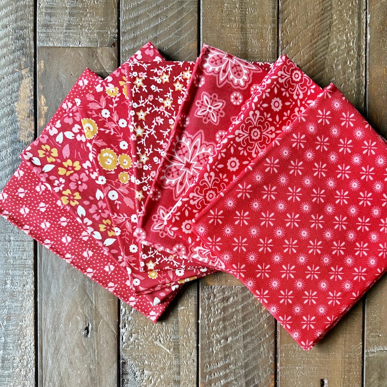 Lori Holt Riley Blake Red Colorway Bee Bundle, Piece and Plenty Pre-cut ...