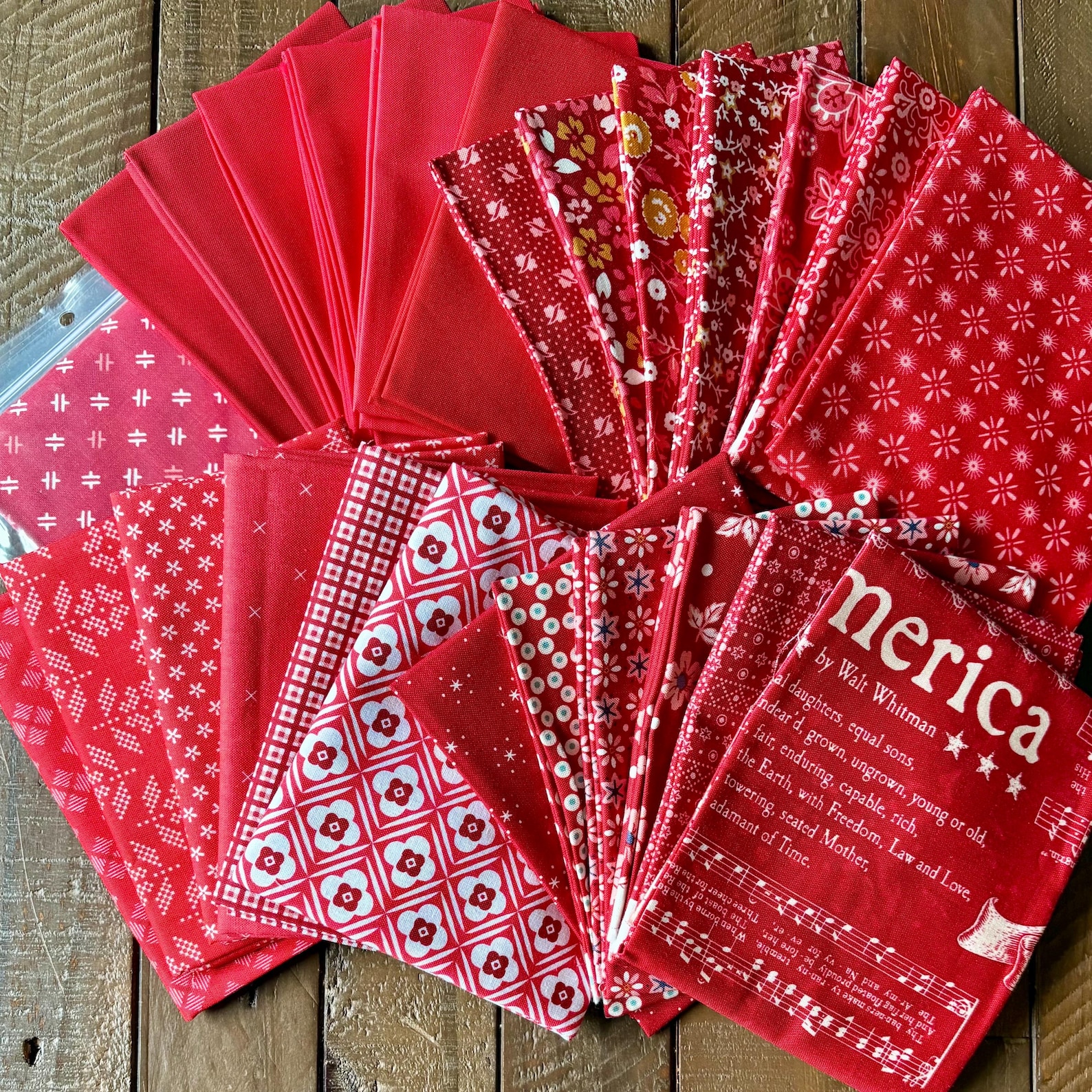Lori Holt Riley Blake Red Colorway Bee Bundle, Piece and Plenty Pre-cut ...