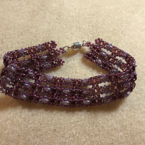 Purple SuperDuo Lattice Bands Bracelet