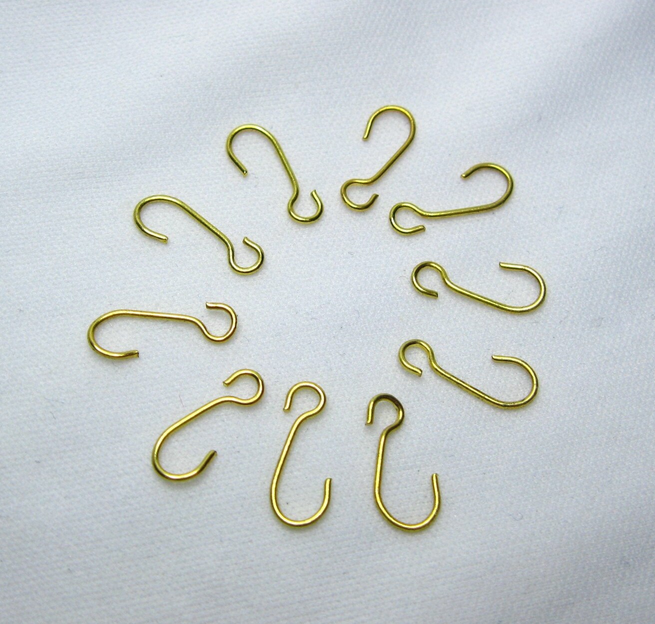 Miniature Gold Christmas Ornament Hooks Set of 10 Tiny Etsy