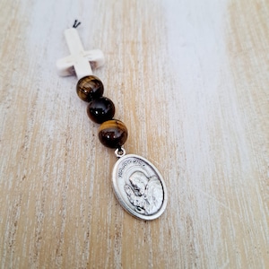 Padre pio rosary beads, st.pio of pietrelcina,  patron saint of adolescents, patron saint of stress relief, confessors