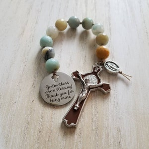 godmother rosary beads, will you be my godmother, godmother proposal gift, godparent proposal, catholic godmother gift, one decade rosary