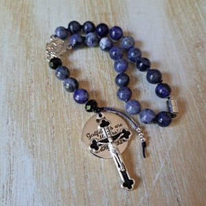 Auto rosary for godfather, rearview mirror rosary, car rosary, godfather proposal gift, religious gift for godfather from godson, catholic