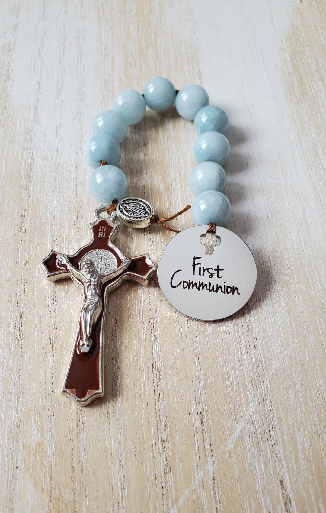 First Communion Gift for Boys, Religious Gift for Godson, Mini Rosary Beads, Catholic Prayer