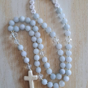 Personalized rosary for baptism, baptism gift for girls, christening gift for boys, religious gift for girls, first communion gift, pink ros