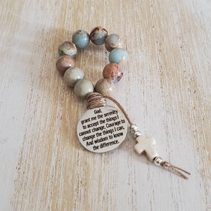 ein Jahrzehnt Rosenkranz, Gelassenheitsgebetsgeschenk, Fingerrosenkranz, Nüchternheitsgeschenk für Frauen, religiöses Geschenk für sie, Genesungsgeschenke, Narkotika anonym