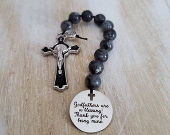 Godfather rosary beads, godfather proposal gift, will you be my godfather, catholic gifts, godfather baptism gift from goddaughter, best gif