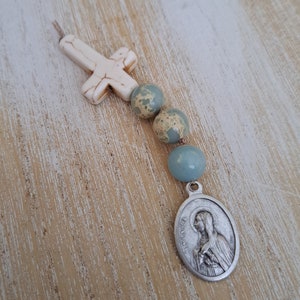 Saint monica rosary, st. Monica medal, patron saint of alcoholics, aa gifts for women, mothers, bakers, Greece, confirmation gift