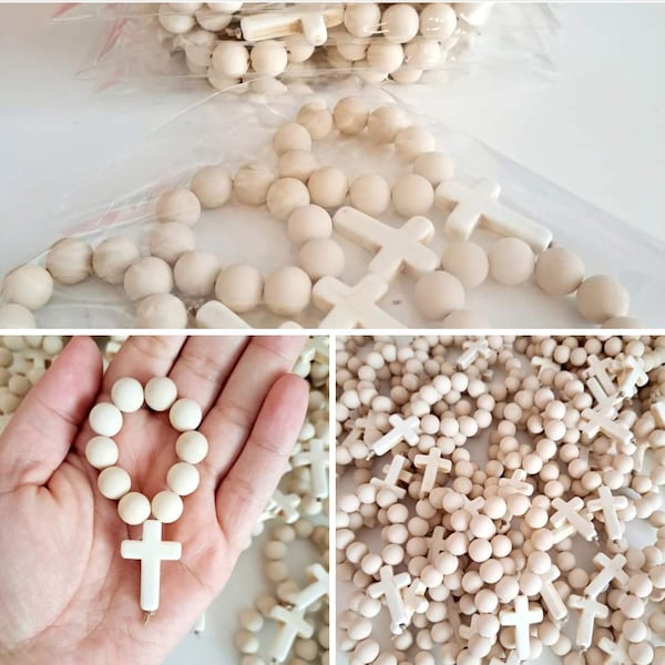 Mini rosary favors bulk, baptism favors for boys, first communion favors for girls, giveaways for guests, religious gifts, bomboniere