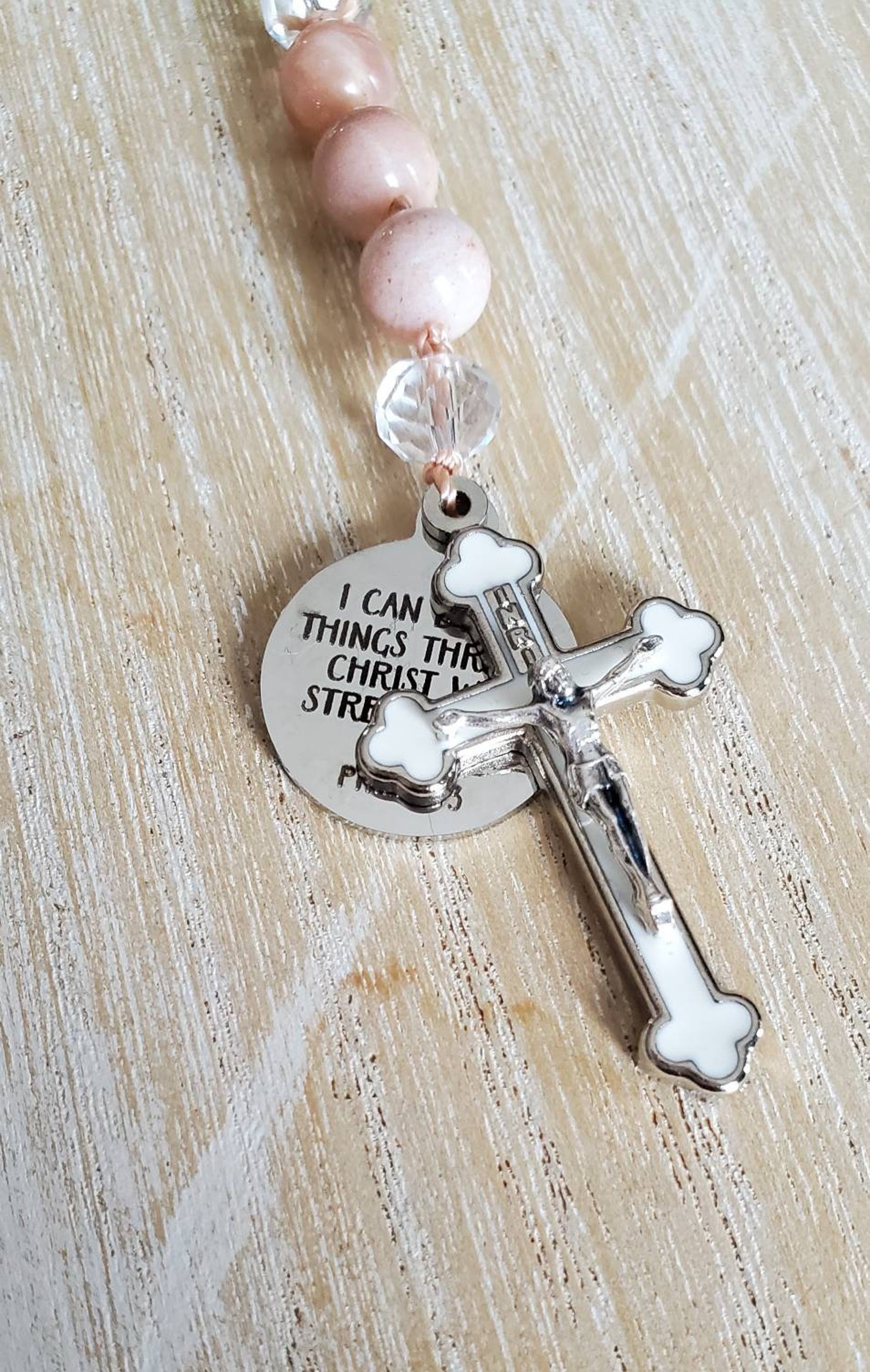 Rosary, Rear View Mirror Hangers, St. Christopher, Car Crucifix - View #12