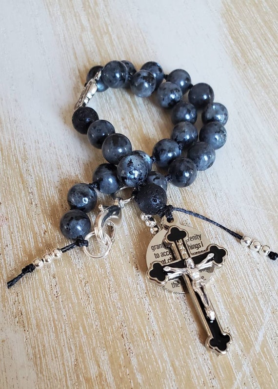 One Decade Car Rosary, St. Benedict Medal Interior Rear View Mirror Charm Auto Rosary, Catholic Rosary Hanging Pendant, Interior Men Women Car Accessories (green) P 352154163 - View #9