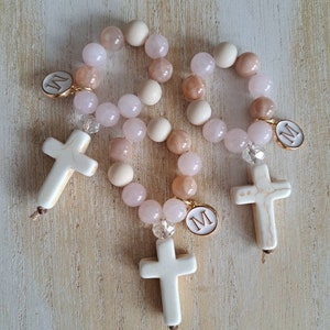 mini rosary favors, finger rosaries bulk, baptism favors girl, baptism party favors, religious gifts bulk, christening giveaway, personalize