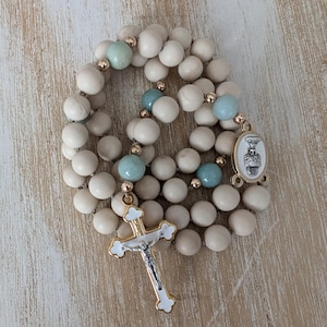 first communion rosary, first holy communion gift for girls, Catholic rosary beads for boys, gemstone rosary