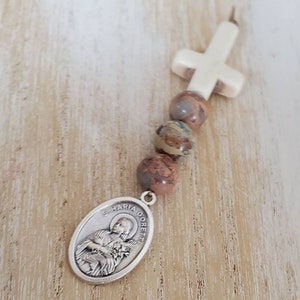 Saint Maria Goretti rosary, Saint medals, patron saint of young women, purity, victims of assault, finger rosary, catholic gifts, mini rosar