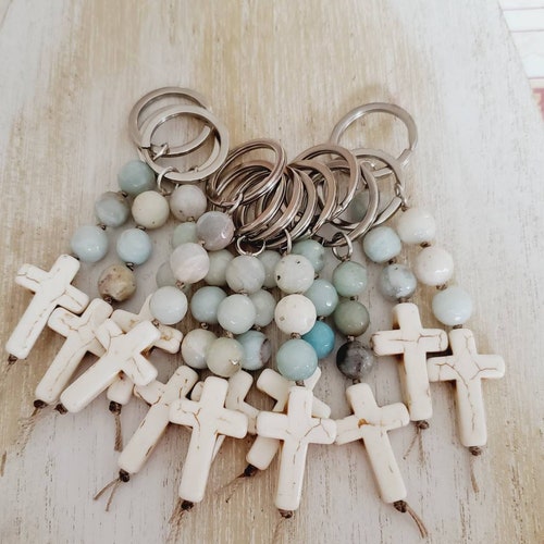 Cross Keychain Favor Baptism Favors for Boys First Etsy