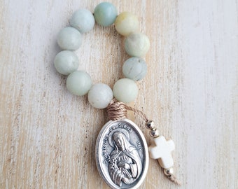 Saint Catherine of Siena rosary beads, patron saint of nurses, religious gift, confirmation gift, namesake gift , patron saint medals