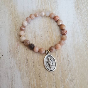 St Agatha-armband, patroonheilige van sieraden borstkanker, cadeau verpleegkundigen, katholiek geloof armband, heilige Agatha patroonheilige sieraden