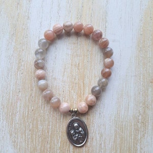 Saint Anne bracelet, patron saint of mothers, religious gift for women, patron saint of pregnancy, christmas gift for her, catholic jewelry
