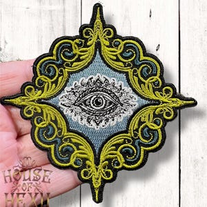 House Of Hexy Alchemist Eye Patch: Ornate Medieval Victorian Goth Iron-On Applique