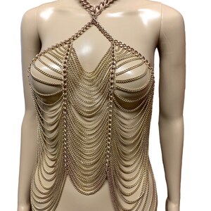 Copper Gold Body Chain Harness Cage Bra Body Jewellery Costume LARP Dancewear Wasteland Festival Accessories image 4