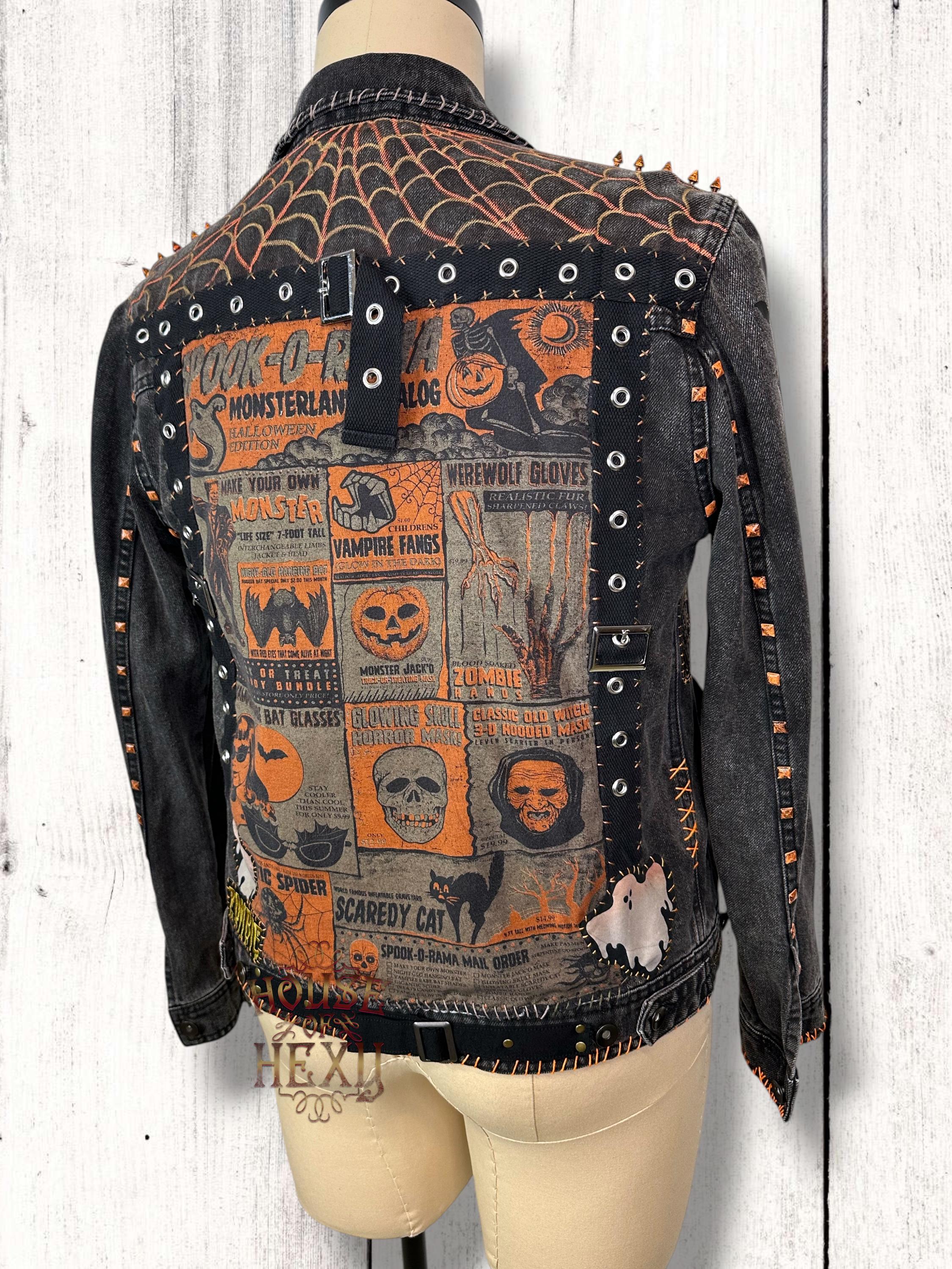 House of Hexy Hand Painted Retro Horror Acid Wash Custom Denim