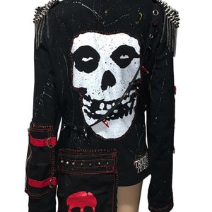 Wasteland Gothic Punk Rocker Reworked Studded Spiked Leather Harness Black Blazer Jacket image 8