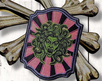 Medusa Gorgon Patch: Ornate Embroidered Iron-On - House of Hexy
