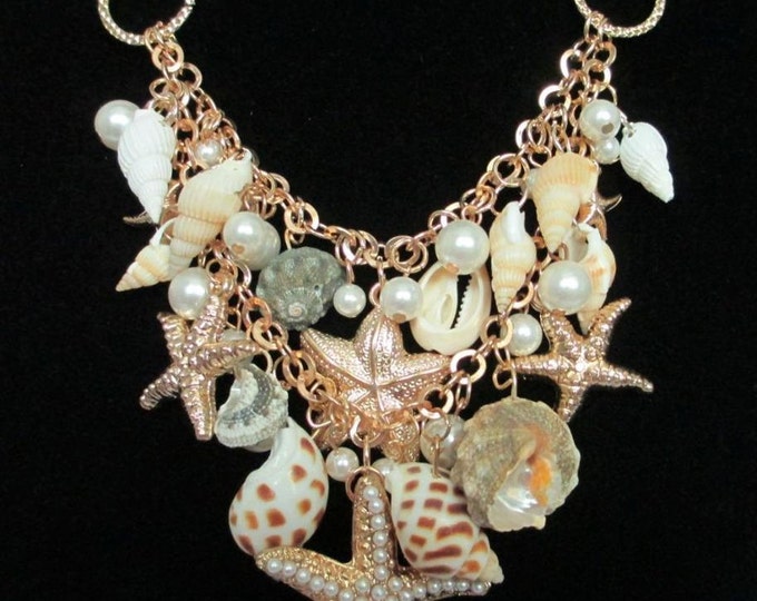 Mermaid Fantasy Beach Sea Shell Starfish Chandelier Necklace - Etsy