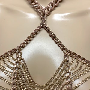 Copper Gold Body Chain Harness Cage Bra Body Jewellery Costume LARP Dancewear Wasteland Festival Accessories image 5